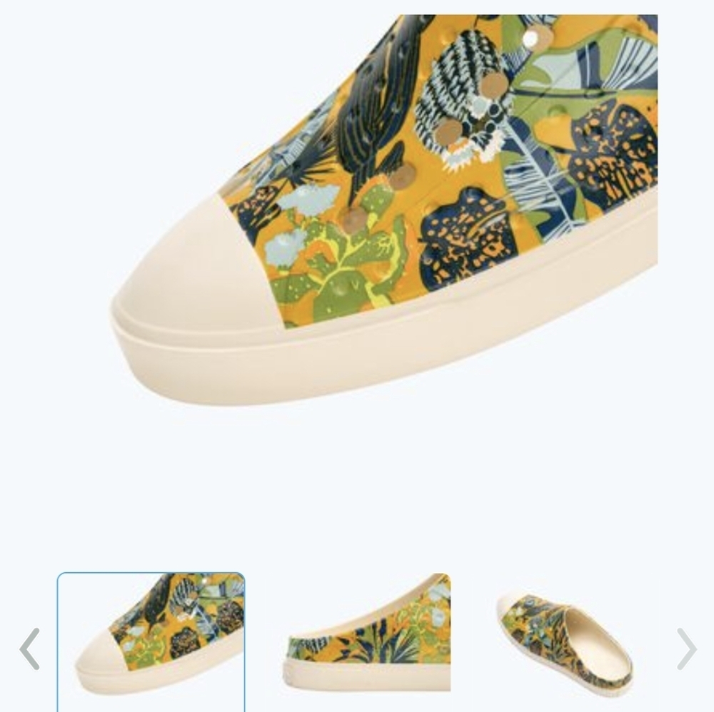 Native shoes Jefferson Clog Print tropical plant print unisex Sz 10W Sz 8M - Picture 5 of 14